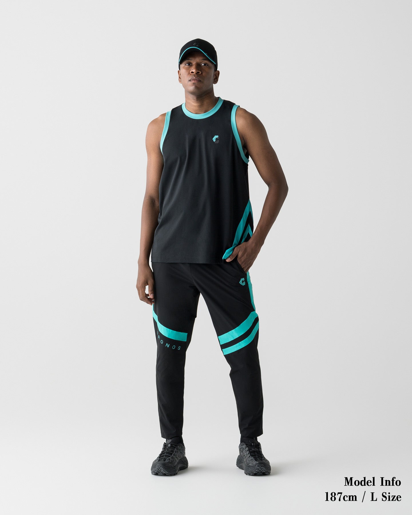 CRONOS SLASH LINE SLEEVELESS【BLACK×T.BLUE】