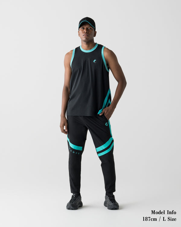CRONOS SLASH LINE SLEEVELESS【BLACK×T.BLUE】
