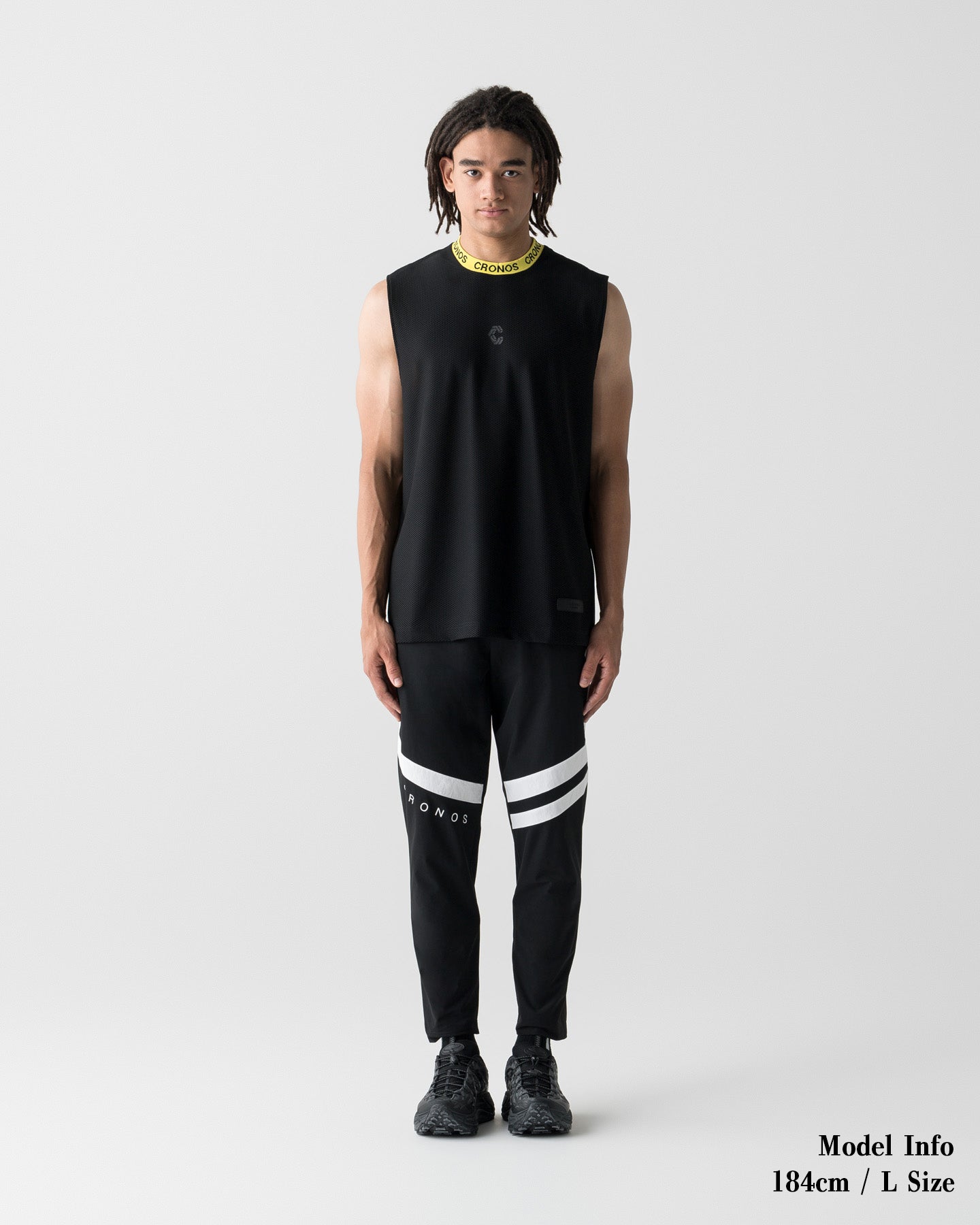CRONOS LOGO MESH SLEEVE LESS YEL M 新品未開封 CRONOS 3D AIR MESH SLEEVELESS【BLACK×YELLOW】