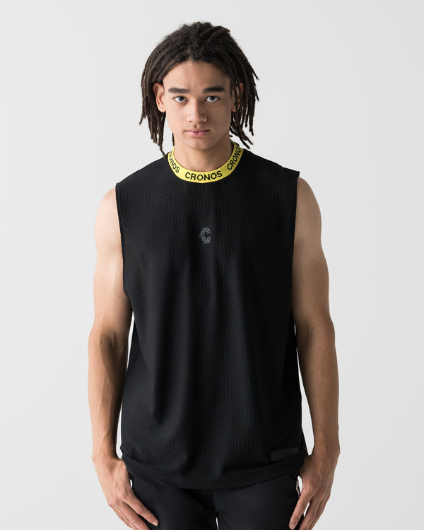 CRONOS 3D AIR MESH SLEEVELESS【BLACK x YELLOW】