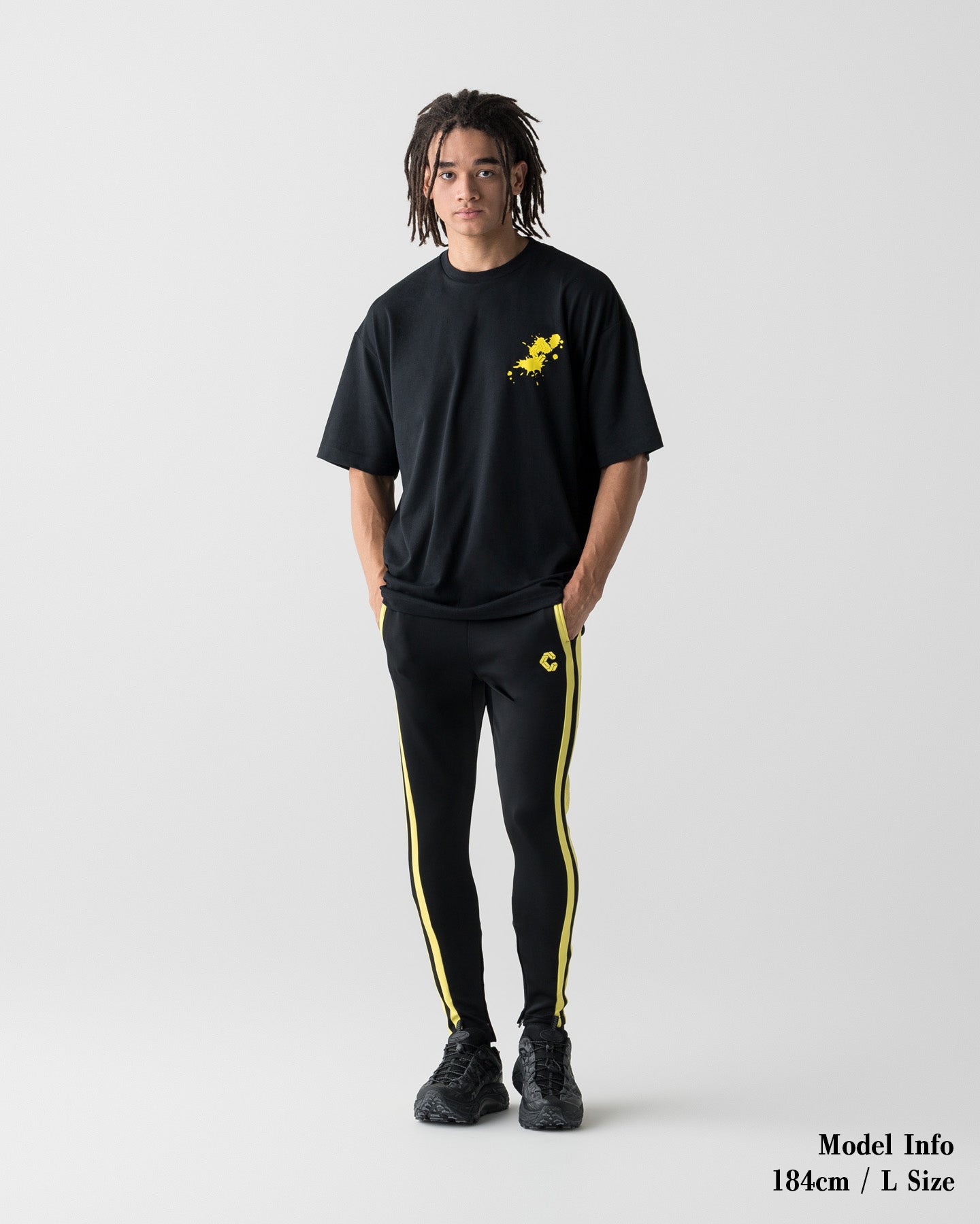 CRONOS PAINT STROKE AIR S/S TEE【BLACK×YELLOW】