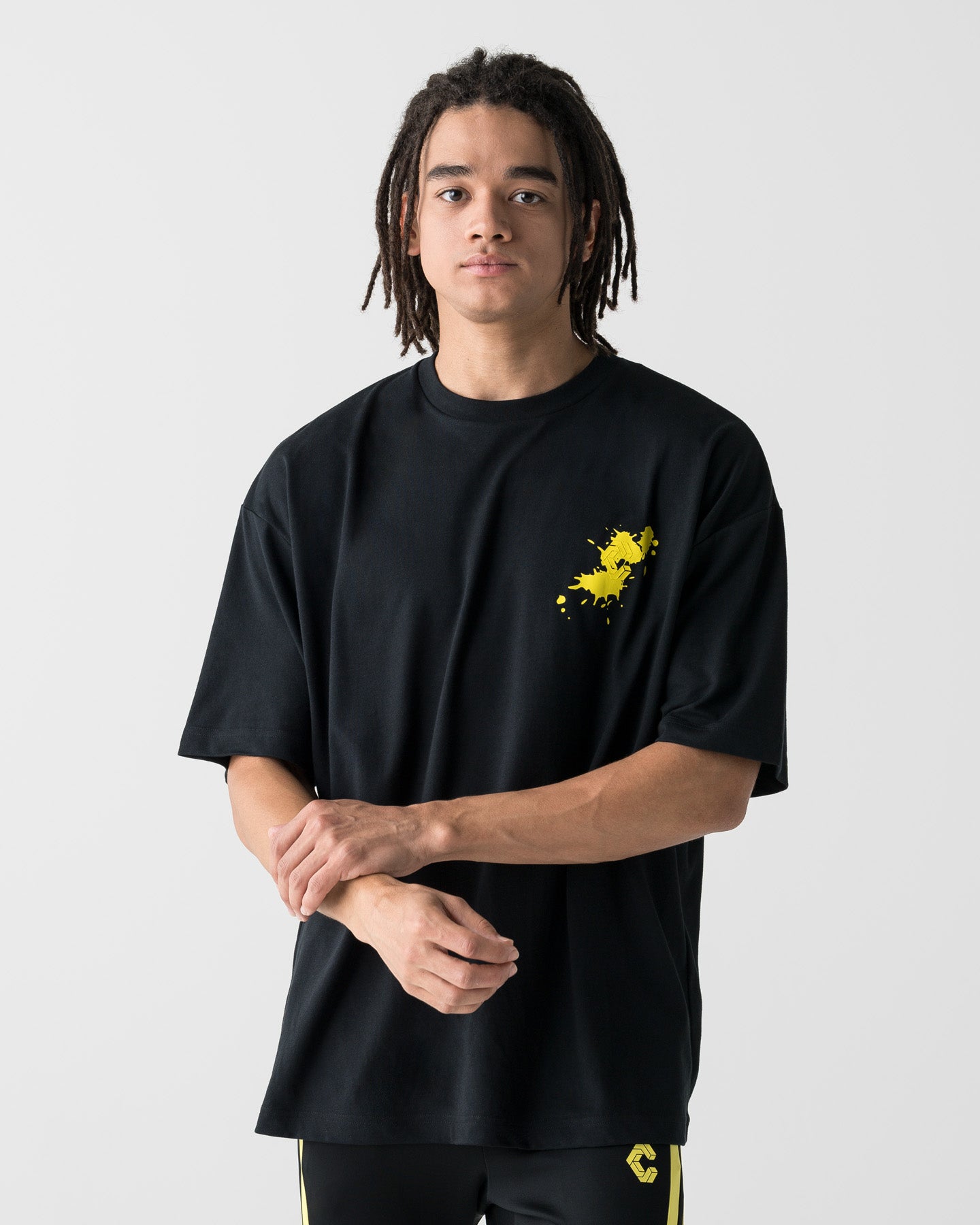 CRONOS PAINT STROKE AIR S/S TEE【BLACK×YELLOW】