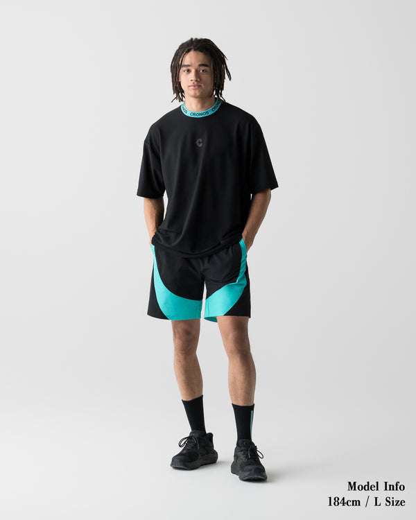 CRONOS 3D AIR MESH S/S TEE【BLACK×T.BLUE】