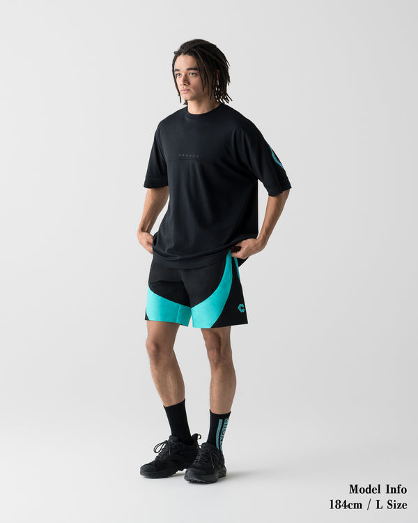CRONOS BACK LOGO DOLMAN S/S TEE [BLACK x T.BLUE]