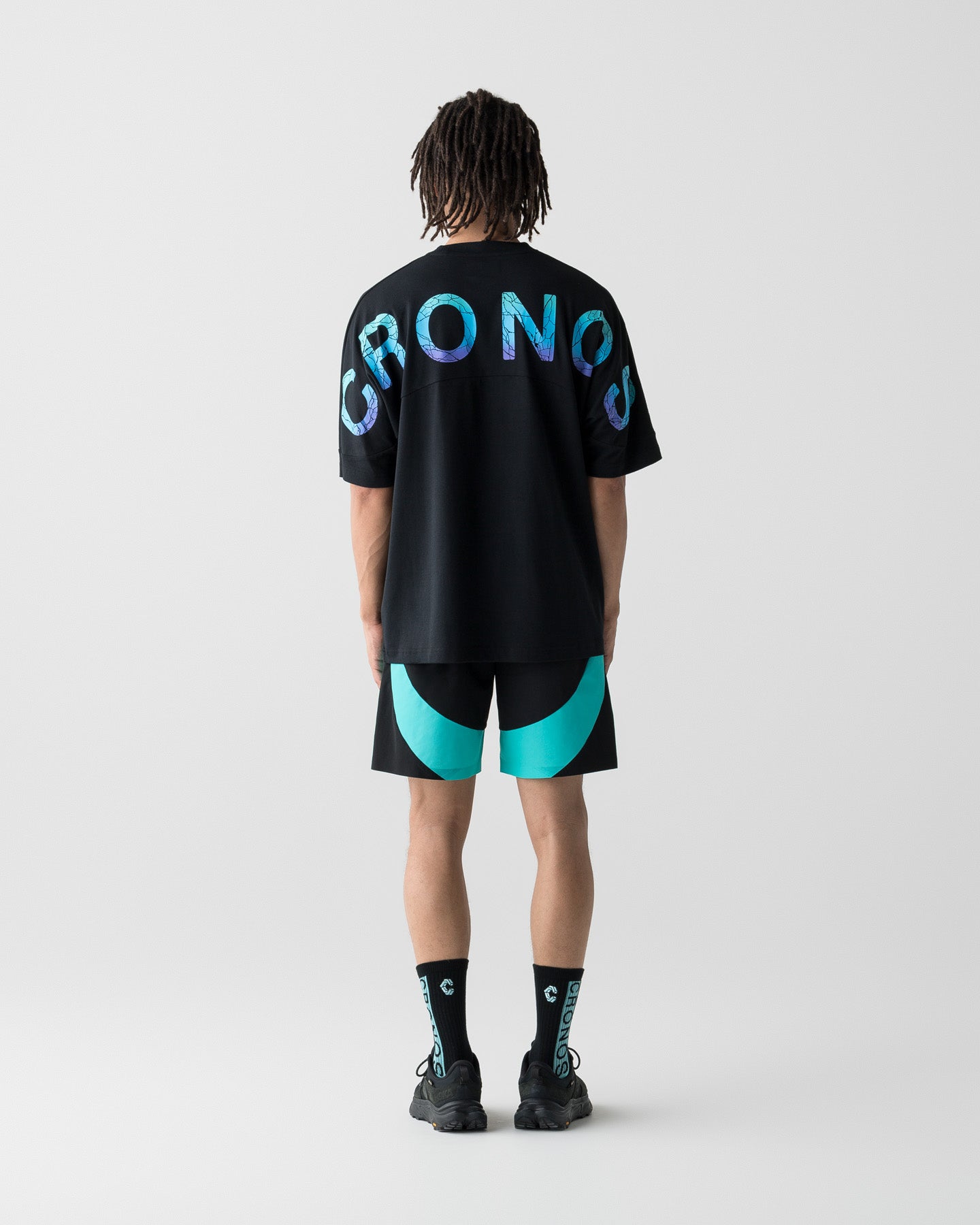 CRONOS BACK LOGO DOLMAN S/S TEE【BLACK×T.BLUE】