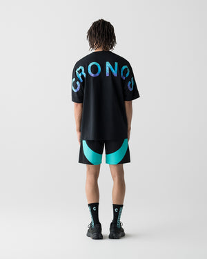 CRONOS BACK LOGO DOLMAN S/S TEE [BLACK x T.BLUE]