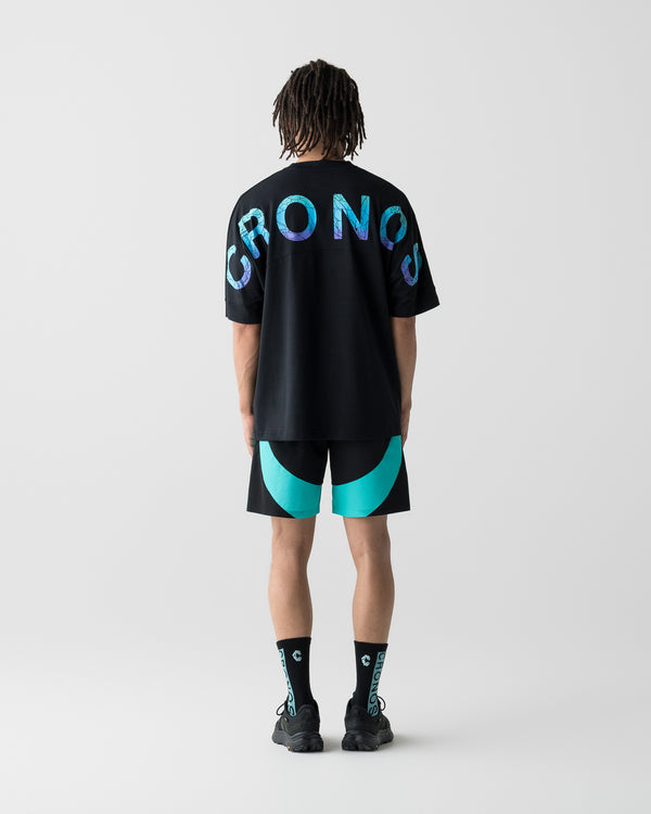 CRONOS BACK LOGO DOLMAN S/S TEE [BLACK x T.BLUE]