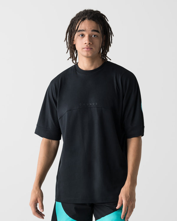 CRONOS BACK LOGO DOLMAN S/S TEE [BLACK x T.BLUE]