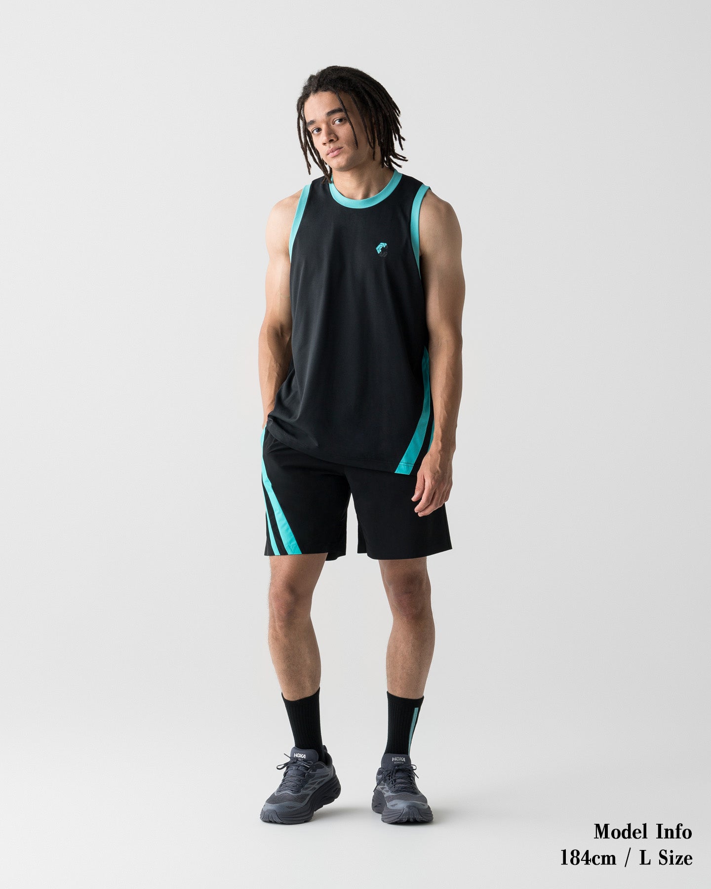 CRONOS SLASH LINE SHORTS【BLACK×T.BLUE】