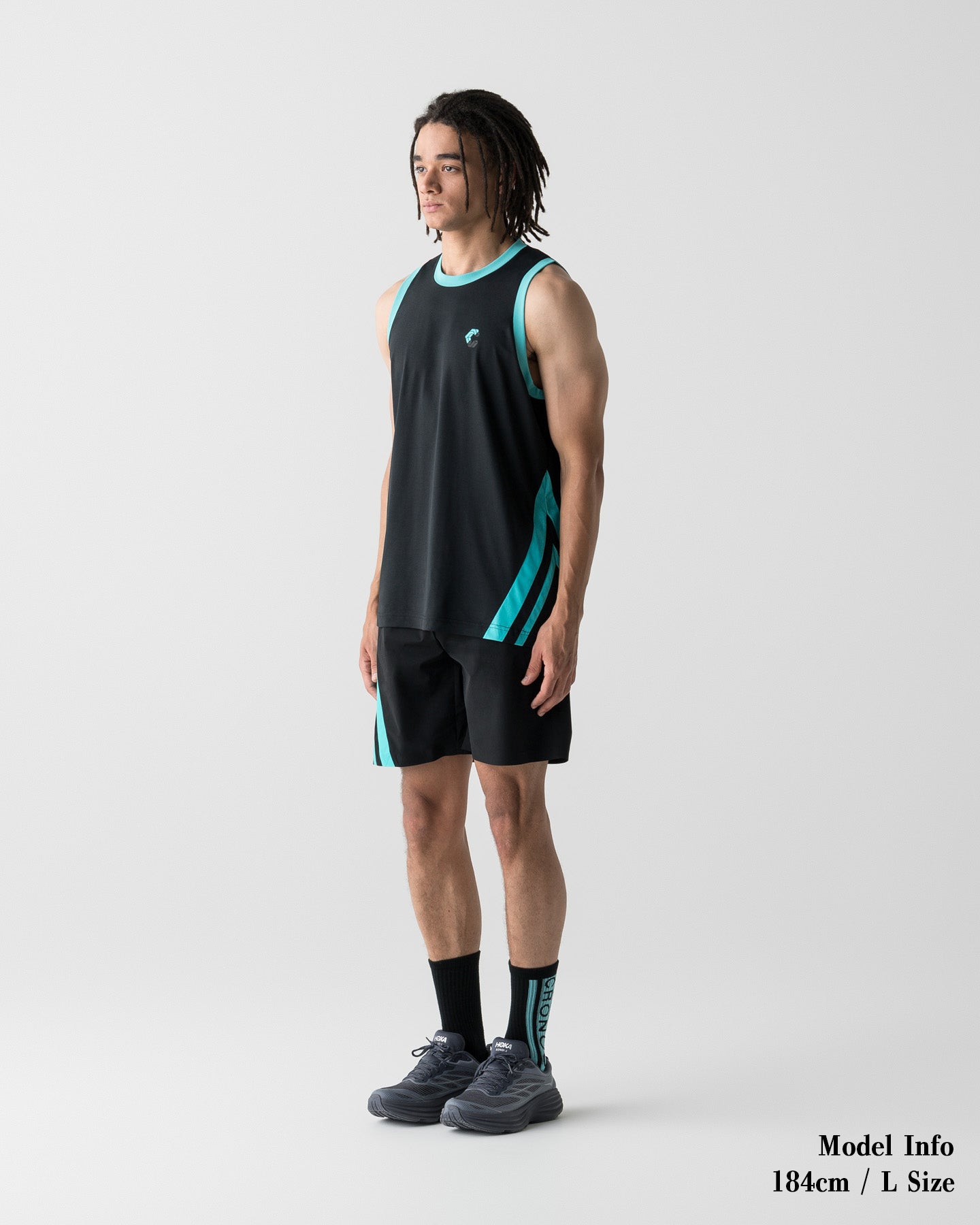 CRONOS SLASH LINE SLEEVELESS【BLACK×T.BLUE】