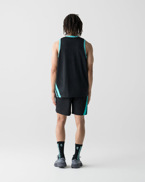 CRONOS SLASH LINE SHORTS【BLACK×T.BLUE】