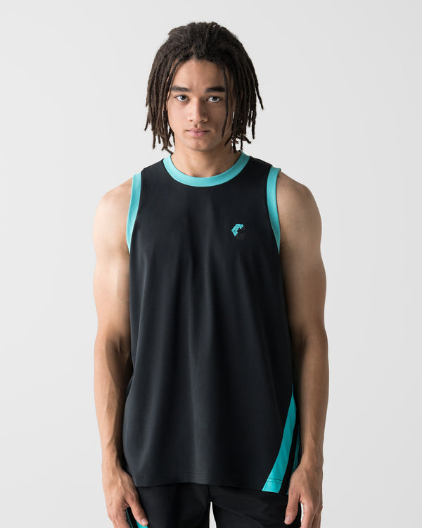 CRONOS SLASH LINE SLEEVELESS【BLACK×T.BLUE】