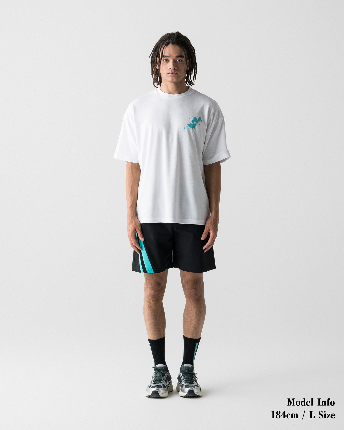 CRONOS SLASH LINE SHORTS【BLACK×T.BLUE】