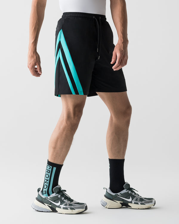 CRONOS SLASH LINE SHORTS【BLACK×T.BLUE】
