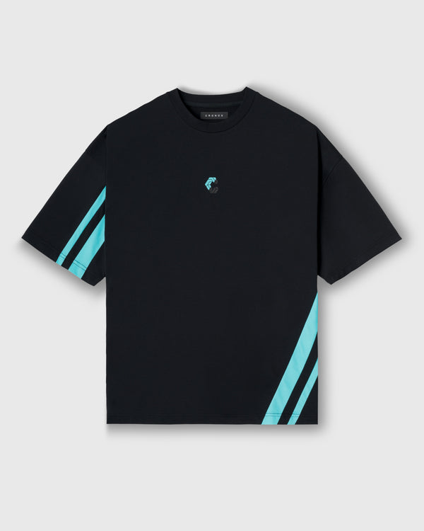 CRONOS SLASH LINE  S/S TEE【BLACK×T.BLUE】