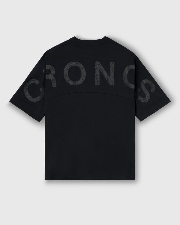 CRONOS 後背標誌蝙蝠袖短T恤【黑色】