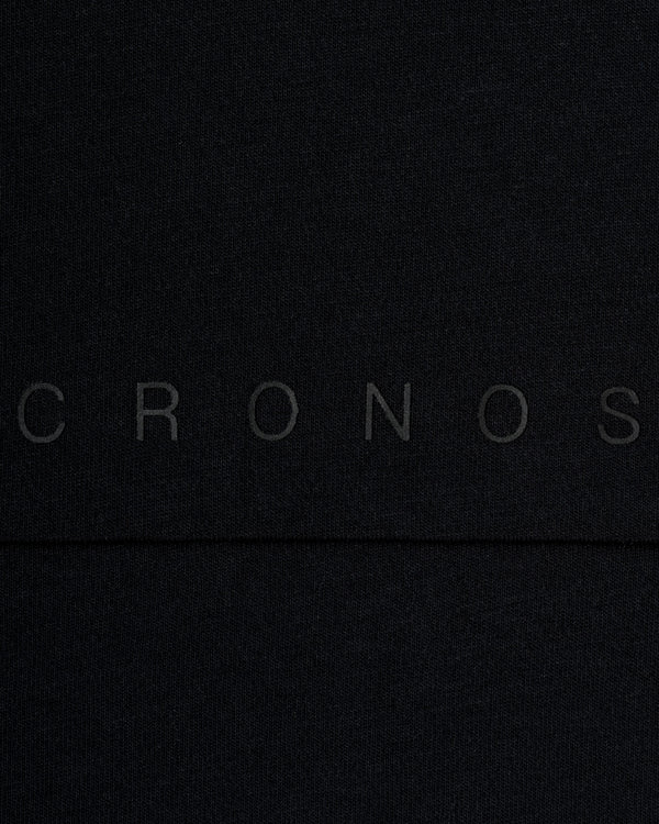 CRONOS 後背標誌蝙蝠袖短T恤【黑色】