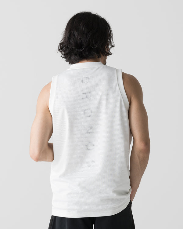 CRONOS × MASATO MESH LAYERED SLEEVELESS【WHITE】