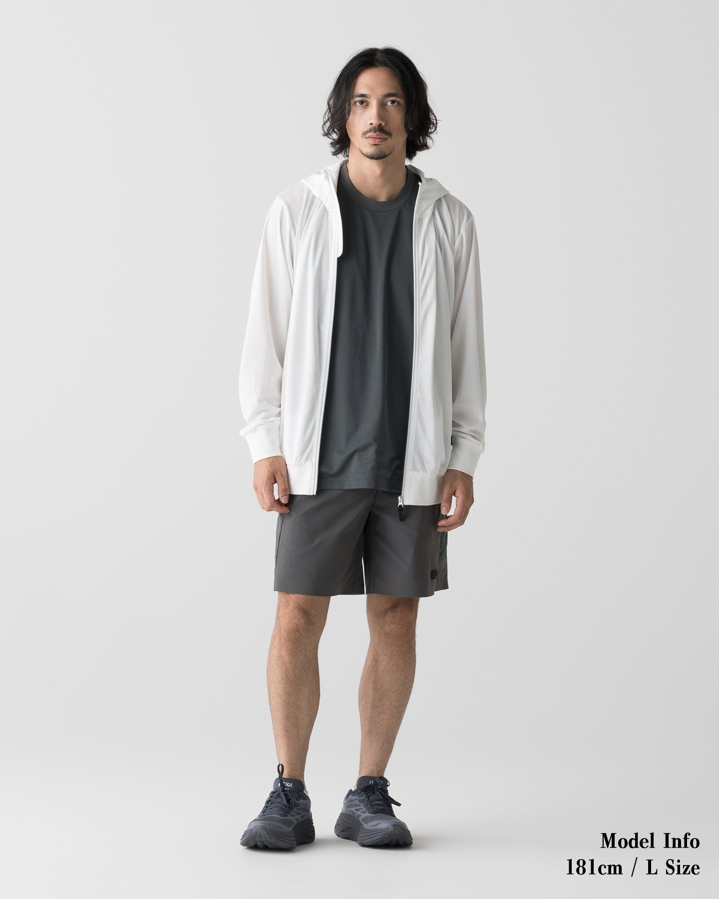 CRONOS × MASATO MESH LAYERED HOODIE【WHITE】