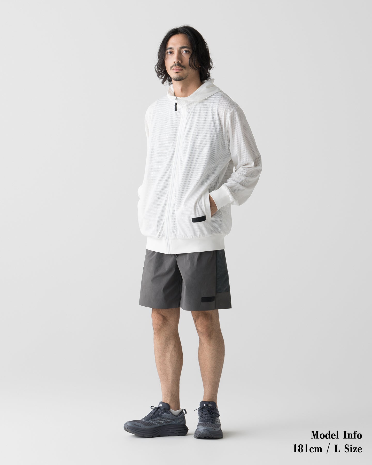 CRONOS × MASATO MESH LAYERED HOODIE【WHITE】