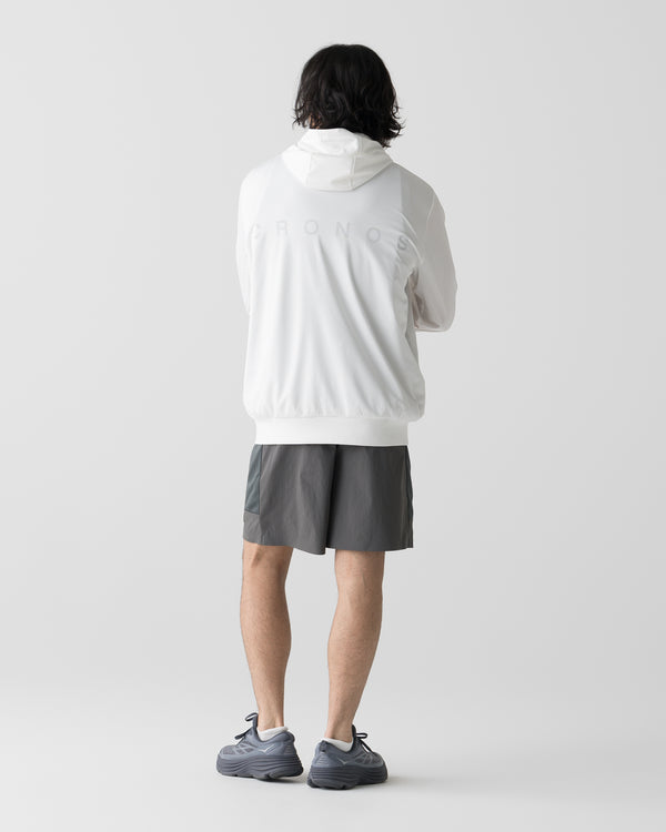 CRONOS × MASATO MESH LAYERED HOODIE【WHITE】