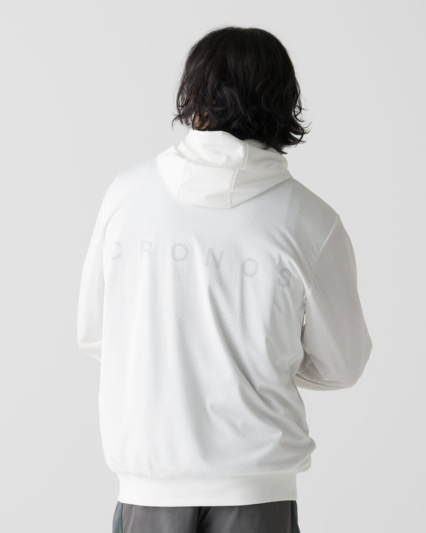 CRONOS × MASATO MESH LAYERED HOODIE【WHITE】