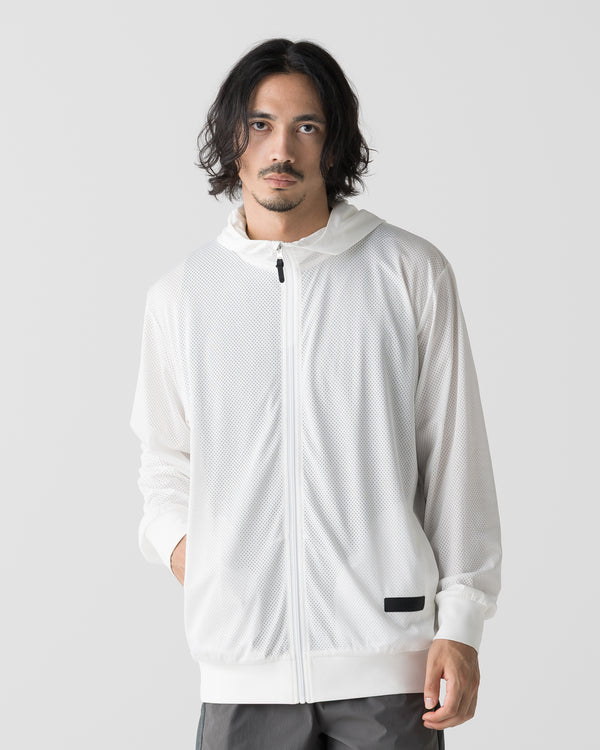 CRONOS × MASATO MESH LAYERED HOODIE【WHITE】