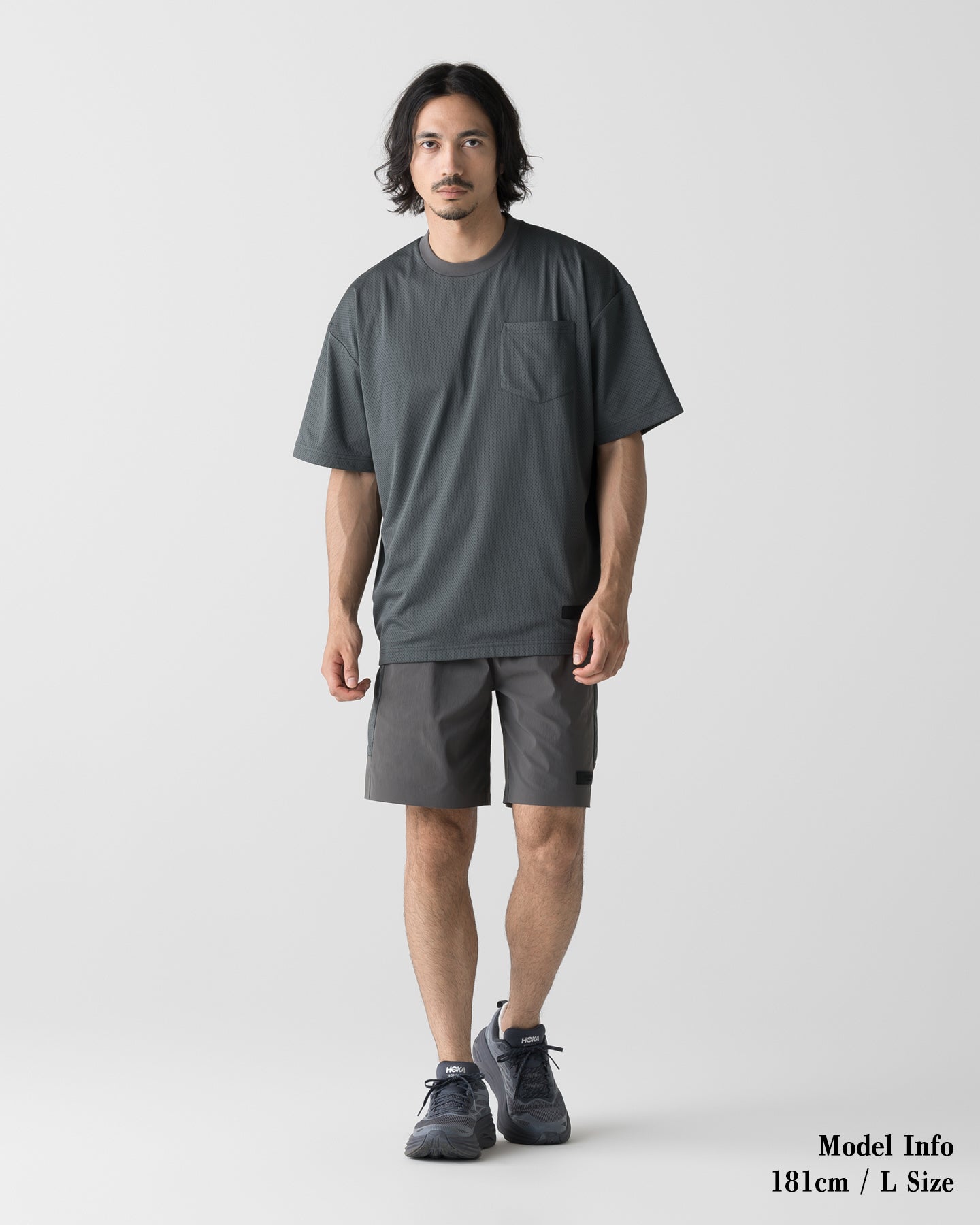 CRONOS × MASATO MESH LAYERED S/S TEE【D.GRAY】
