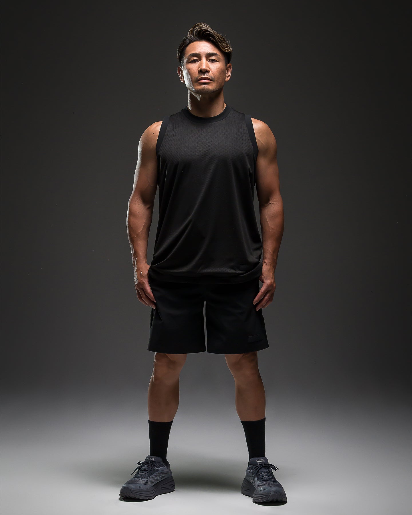 CRONOS ✖️魔裟斗　メッシュタンクトップ ブラック CRONOS × MASATO MESH LAYERED SLEEVELESS【BLACK】