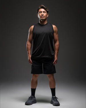 CRONOS × MASATO MESH LAYERED SLEEVELESS【BLACK】