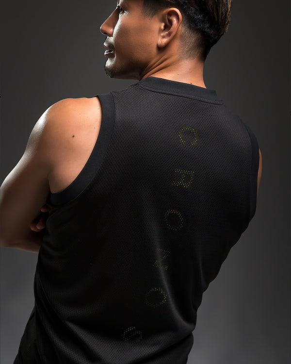 CRONOS × MASATO MESH LAYERED SLEEVELESS【BLACK】