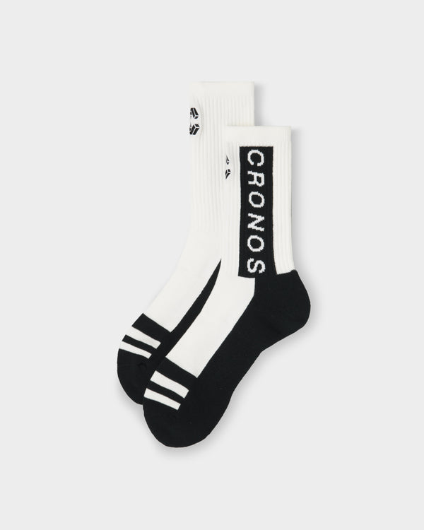 CRONOS BLOCK LOGO SOCKS【WHITE】