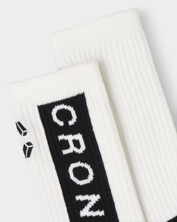 CRONOS BLOCK LOGO SOCKS【WHITE】