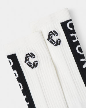 CRONOS BLOCK LOGO SOCKS【WHITE】