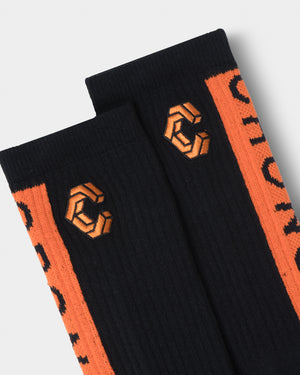 CRONOS BLOCK LOGO SOCKS【ORANGE】