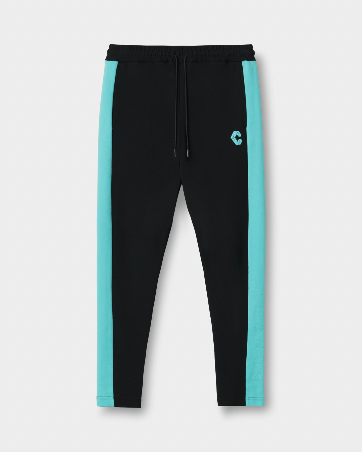 CRONOS BOLD LINE SKINNY PANTS【BLACK×T.BLUE】