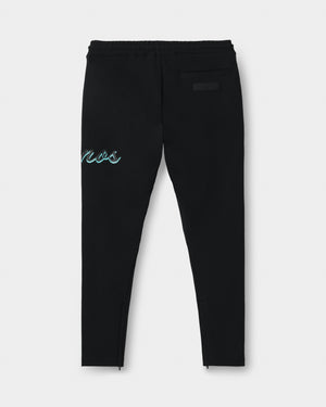 CRONOS HIGH TENSION SCRIPT SKINNY PANTS【BLACK×T.BLUE】