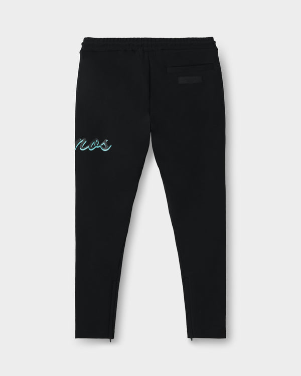 CRONOS HIGH TENSION SCRIPT SKINNY PANTS【BLACK×T.BLUE】
