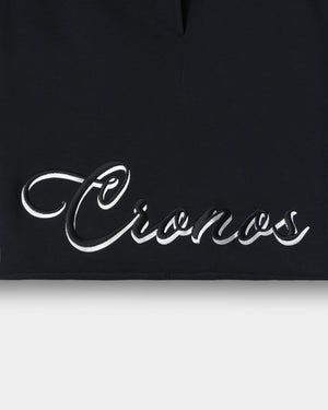 CRONOS SCRIPT RAW HEM SHORTS【BLACK】
