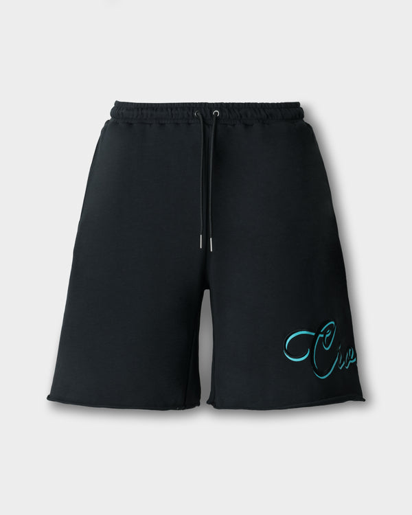 CRONOS SCRIPT RAW HEM SHORTS【BLACK×T.BLUE】