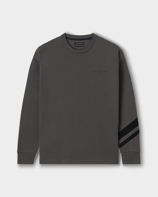 CRONOS VECTOR LINE L/S TEE【D.GRAY】