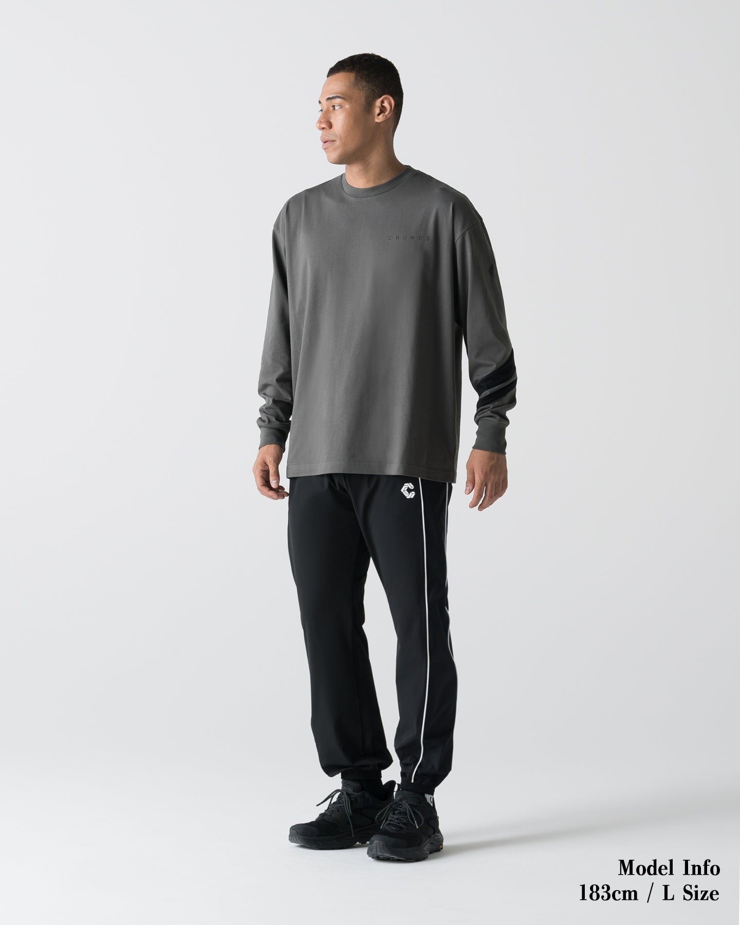 CRONOS VECTOR LINE L/S TEE【D.GRAY】