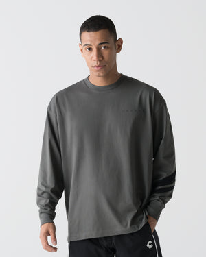 CRONOS VECTOR LINE L/S TEE【D.GRAY】