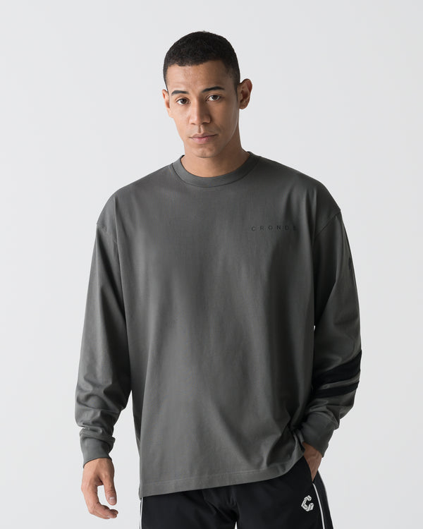 CRONOS VECTOR LINE L/S TEE【D.GRAY】