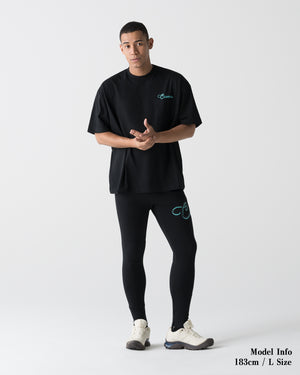 CRONOS HIGH TENSION SCRIPT SKINNY PANTS【BLACK×T.BLUE】