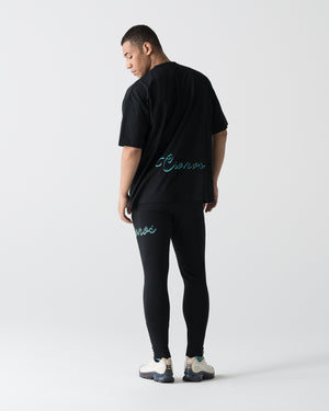 CRONOS HIGH TENSION SCRIPT SKINNY PANTS【BLACK×T.BLUE】