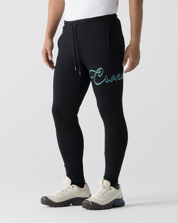 CRONOS HIGH TENSION SCRIPT SKINNY PANTS【BLACK×T.BLUE】