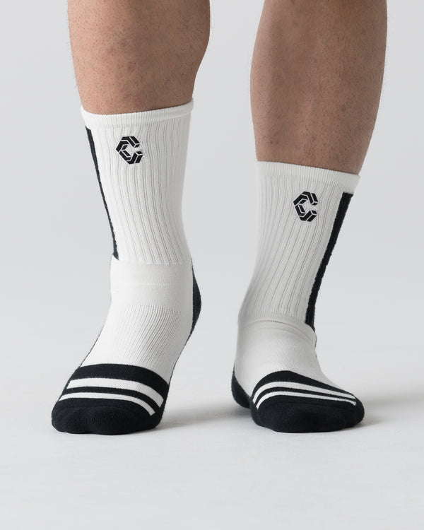 CRONOS BLOCK LOGO SOCKS【WHITE】