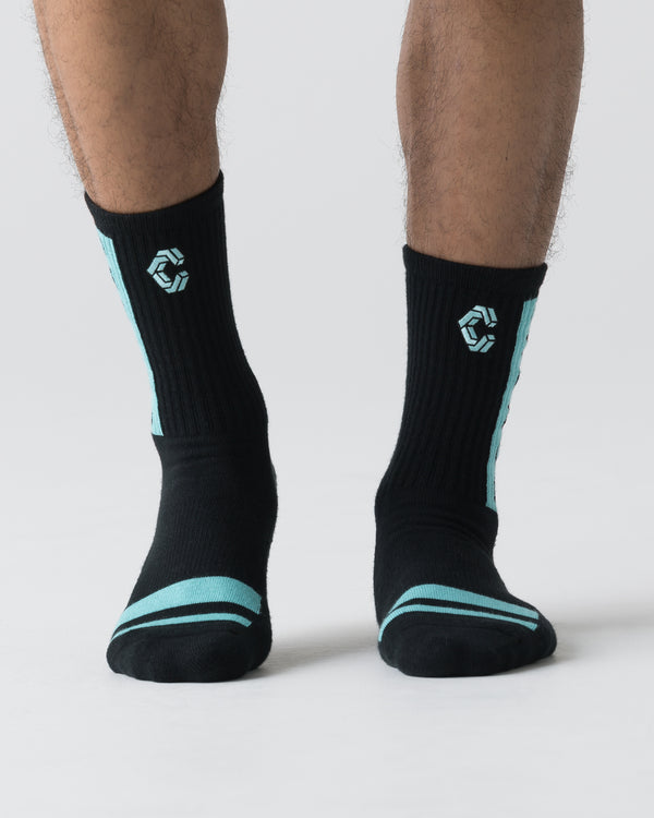 CRONOS BLOCK LOGO SOCKS【T.BLUE】