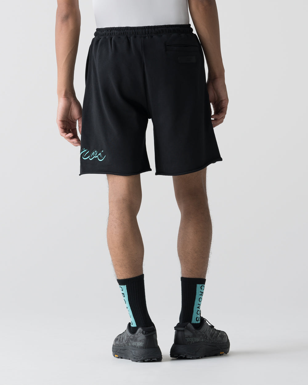 CRONOS SCRIPT RAW HEM SHORTS【BLACK×T.BLUE】